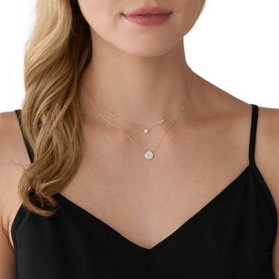 14k rose gold on sale layered necklace