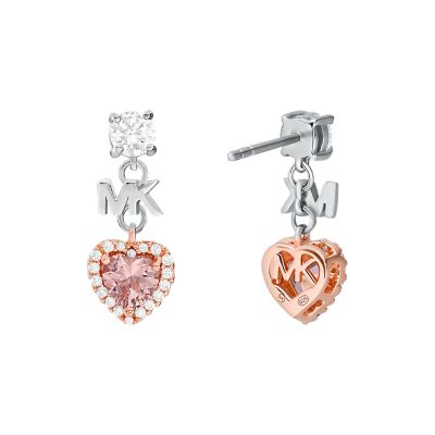 Michael kors heart earrings on sale silver