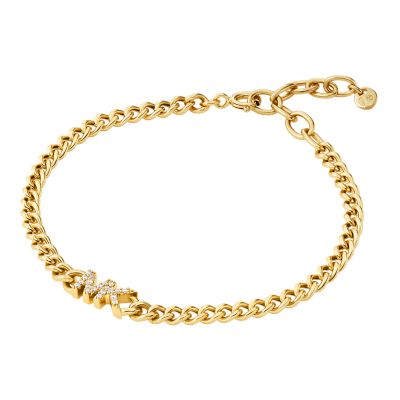 Michael Kors 14K Gold-Plated Sterling Silver Logo Chain Bracelet