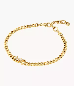 Michael Kors 14K Gold-Plated Sterling Silver Logo Chain Bracelet