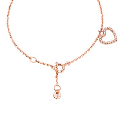 Michael Kors 14K Rose Gold-Plated Sterling Silver Pave Heart Line