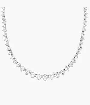 Michael Kors Sterling Silver Graduated Tennis Necklace