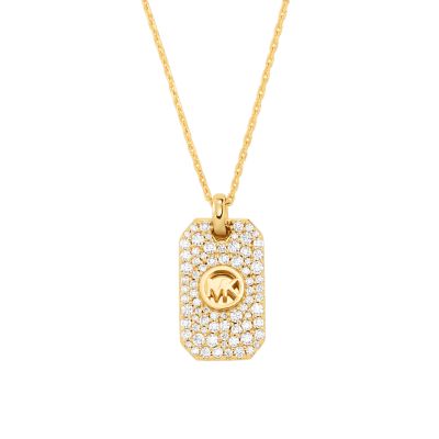 14K Gold Dog Tag Necklace