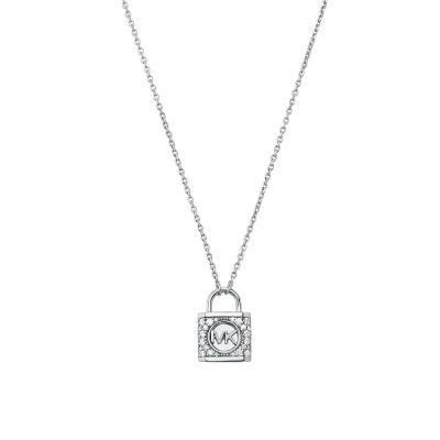 louis vuitton lock necklace silver