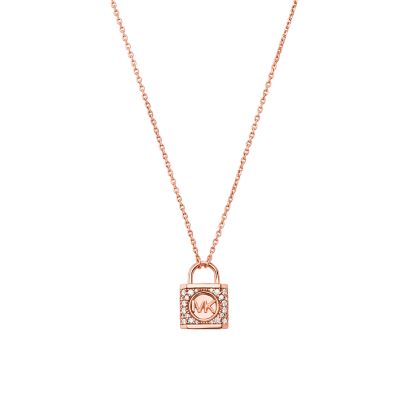 Michael kors hot sale padlock pendant necklace