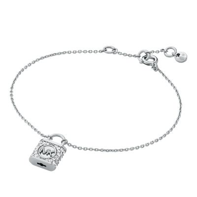 Michael kors store silver padlock bracelet