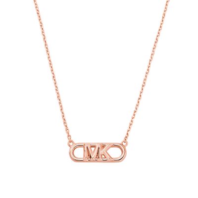 Michael kors circle necklace deals rose gold