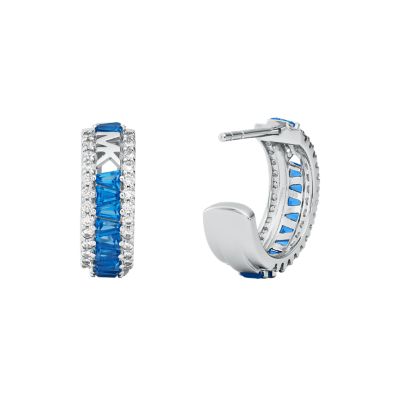 Michael Kors Huggie-Ohrringe Tapered Baguette Pavé Sterlingsilber 