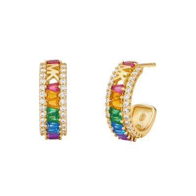 Michael kors brilliance hoop hot sale earrings