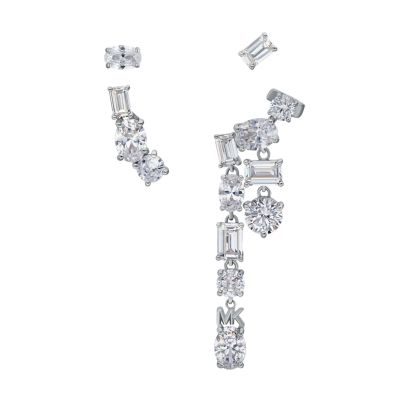 Michael Kors Women's Sterling Silver Crawler Earring Set - Silver