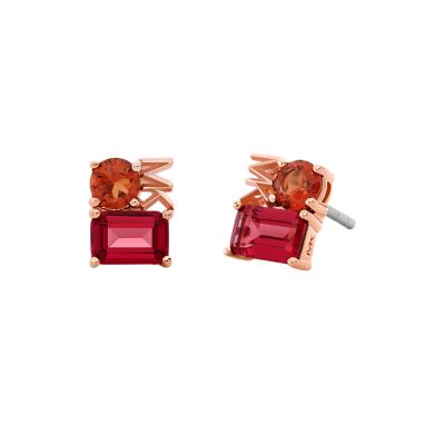 Michael Kors Women's 14K Rose Gold Sterling Silver Mixed Stone Stud Earrings - Rose Gold