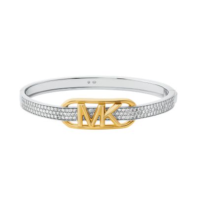 Michael Kors Women's Two-Tone Sterling Silver Pavé Empire Link Bangle - 2-Tone