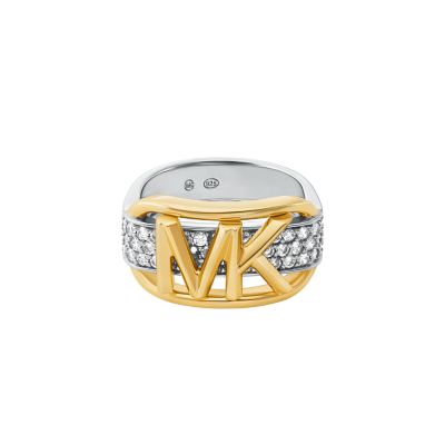 Bague en argent sterling bicolore et pav Empire Link Michael Kors