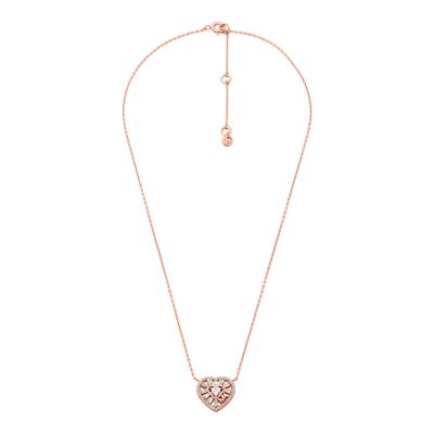 Michael kors heart pendant hot sale necklace