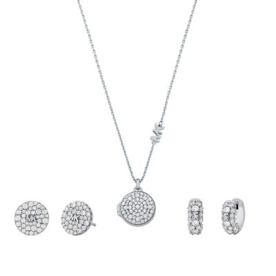 Michael Kors Sterling Silver Pavé Lock Pendant Necklace - MKC1629AN040 -  Watch Station