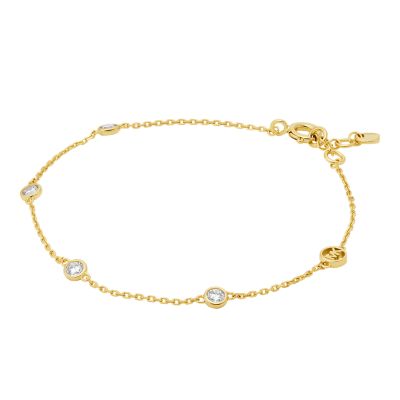 Michael Kors Women's 14K Gold Sterling Silver Station Bracelet - Gold