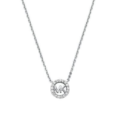 Michael Kors Sterling Silver Logo Pendant Necklace