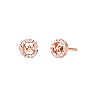Michael Kors 14K Rose Gold Sterling Silver Logo Stud Earrings
