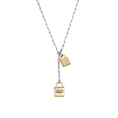 Michael kors silver lock necklace online