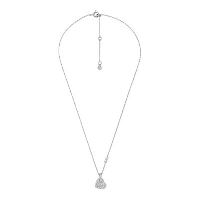 Michael Kors Sterling Silver Pavé Heart Pendant Necklace