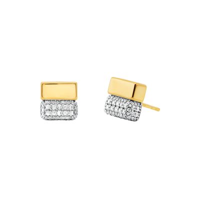 MICHAEL KORS ピアス MKC1508AN931 DNTY TONE CLEAR CZ SILVER Michael Kors MK Metallic Muse Silver-Tone Brass Hoop
