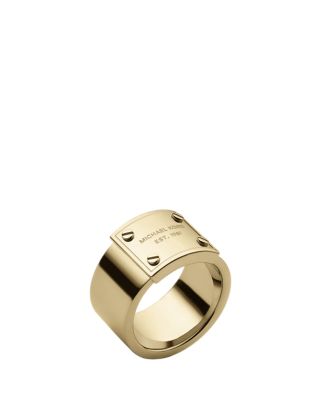 Michael Kors Fashion Gold Tone Stainless Steel Band Ring