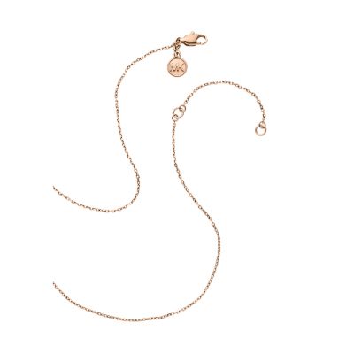 Michael kors circle hot sale necklace rose gold