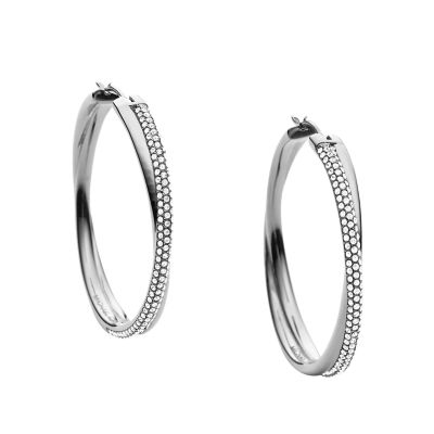 Michael Kors Women's Brilliance Statement Silver-Tone Steel Glitz Earring - Silver/Steel