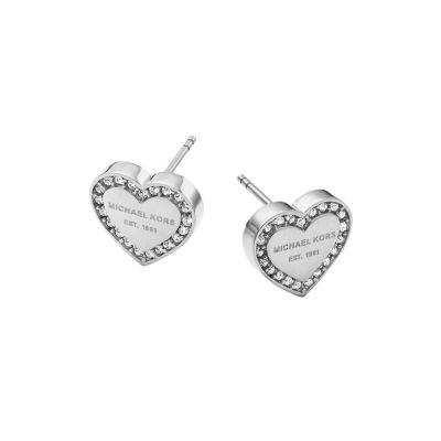 Michael kors heart earrings on sale silver