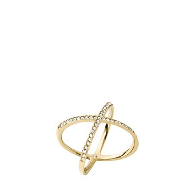Michael Kors Women's Pave X Ring - Silver