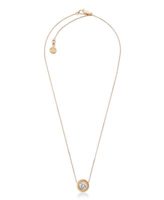 Collier à pendentif avec logo ton doré et cristal