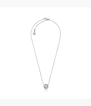 Michael KorsLogo Silver-Tone and Crystal Pendant Necklace