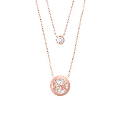 Michael Kors Rose Gold Tone Stainless Steel Necklace