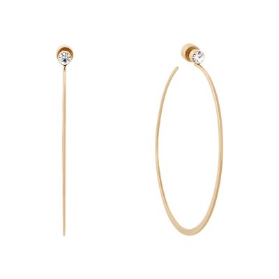 Michael Kors Women's Mixed Shape Cz Gold-Tone Whisper Hoop Earrings - Gold