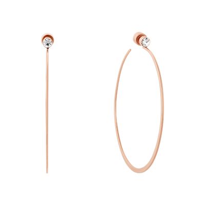 Michael Kors Women's Mixed Shape Cz Rose Gold-Tone Whisper Hoop Earrings - Rose Gold