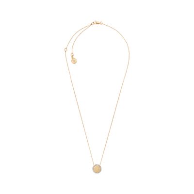 Michael kors best sale round pendant necklace