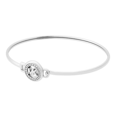 Michael Kors Stainless Steel Pavé Logo Bangle Bracelet