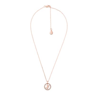 Michael Kors Rose Gold-Tone Brass Necklace - MKJ7327791 - Watch