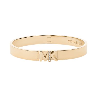 Michael Kors Women's Hardware Gold-Tone Stainless Steel Bangle Bracelet - Gold