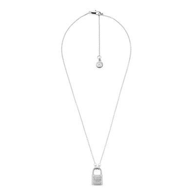 Michael kors deals padlock necklace silver