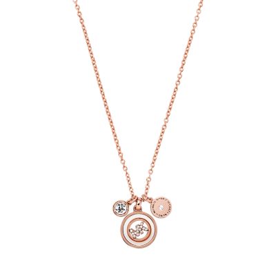 Michael kors circle on sale necklace rose gold