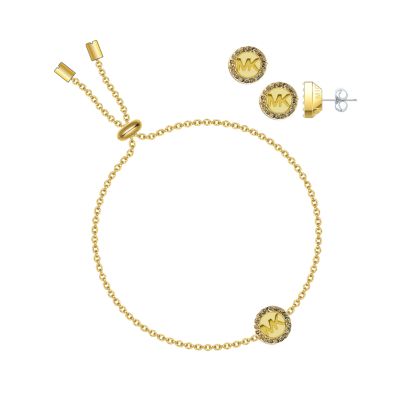 Michael kors earring on sale and necklace set