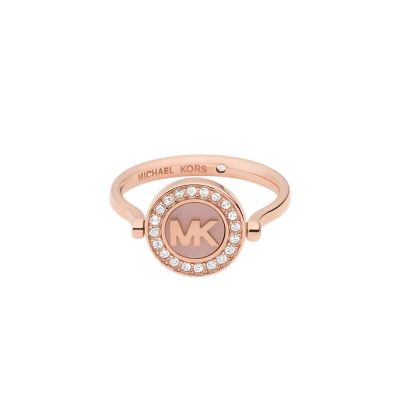 Michael Kors Fashion Rose Gold-Tone Stainless Steel Center Focal