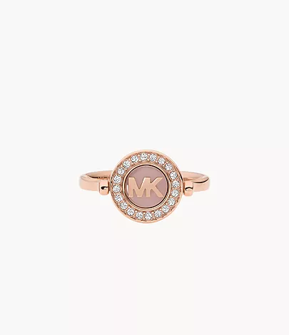 Michael Kors Fashion Rose Gold-Tone Stainless Steel Center Focal Ring