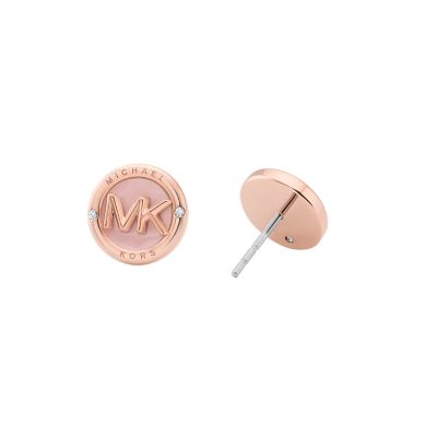 Michael Kors Rose Gold Heritage Metal Earrings w/Crystals at FORZIERI Canada