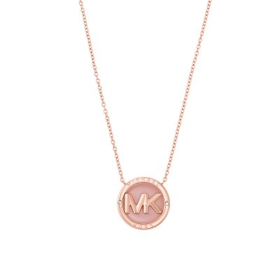 Michael kors pendant necklace deals rose gold