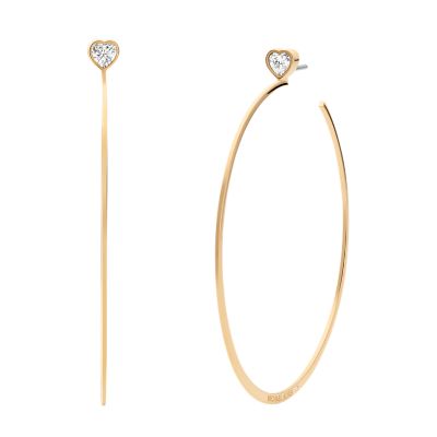 Michael Kors Women's Fashion Gold-Tone Stainless Steel Hoop Earring - Gold