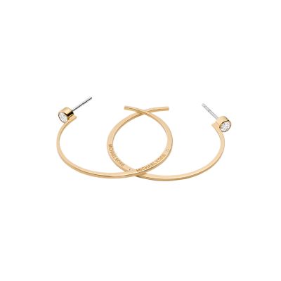 Michael Kors Fashion Gold-Tone Stainless Steel outlets Hoop Earrings