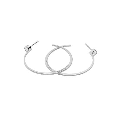 Michael kors silver sales hoop earrings