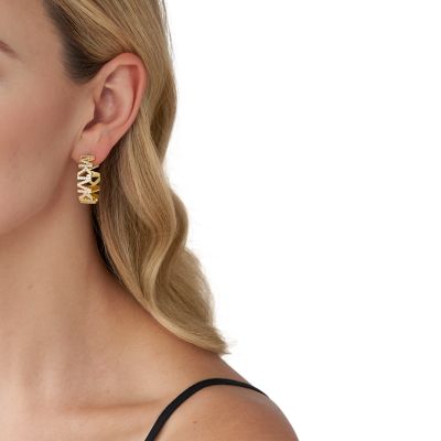 Michael Kors Creolen-Ohrringe Logo Metall vergoldet - MKJ7955710 